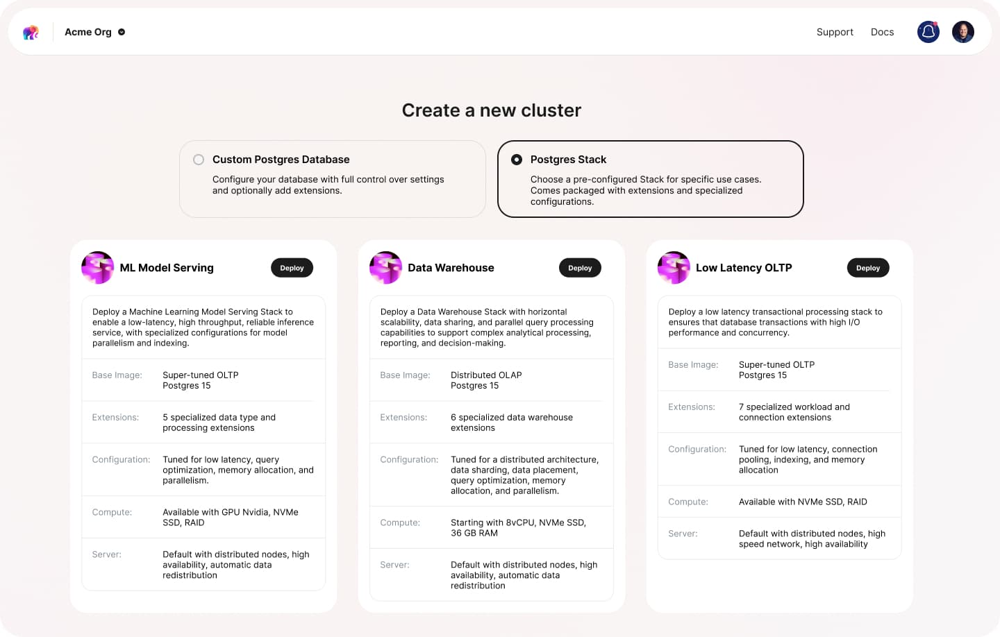 Create cluster interface