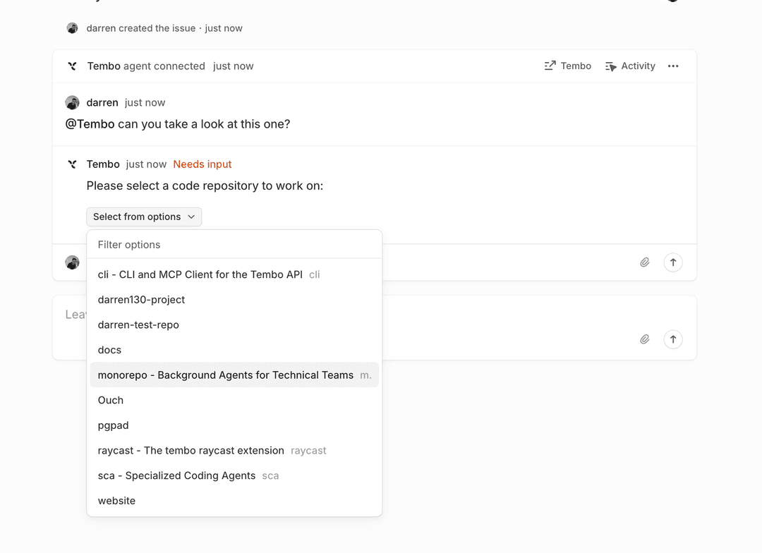 Linear Repo Selection