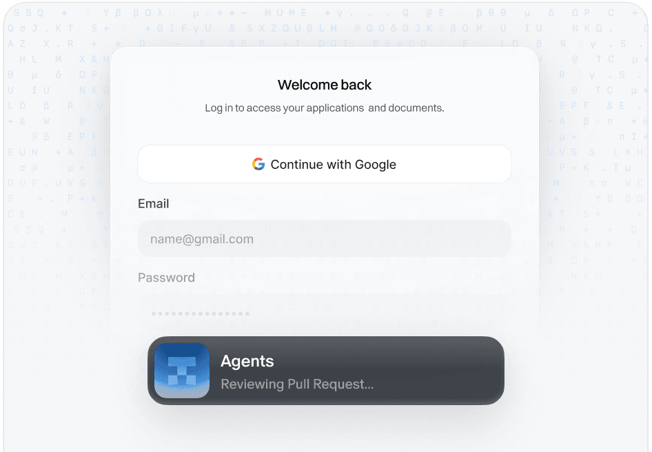 An agent reviewing a pull request in a live environment.