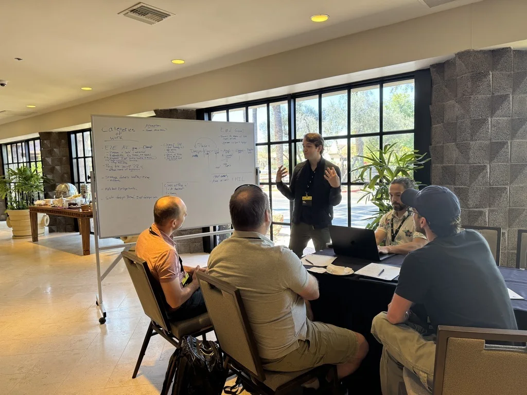 Tilt team members collaborating during a workshop